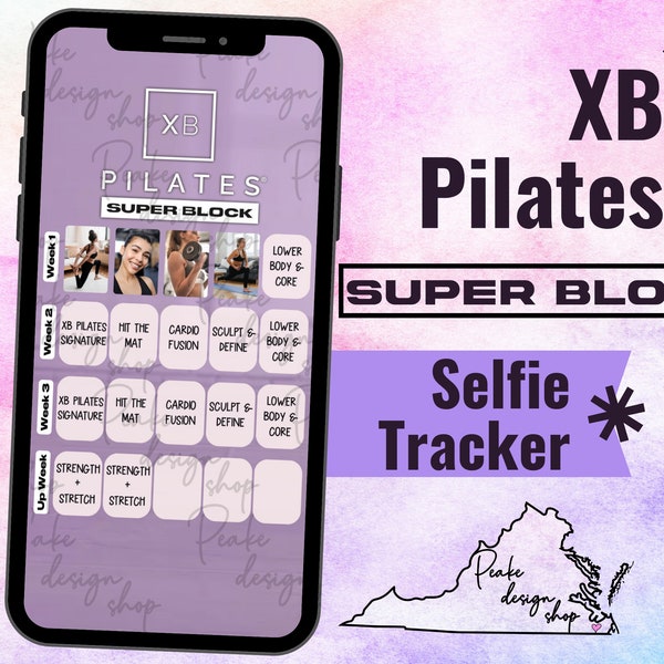 XB Pilates Super Block November Sweaty Selfie Workout Tracker • BODi, Beachbody, Fitness, Wellness, Social Media, Template, Monthly Calendar