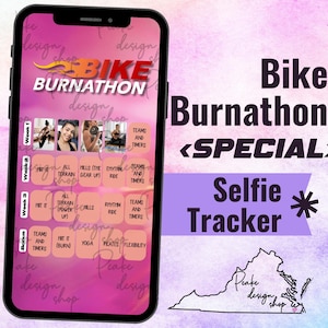 Bike Burnathon Sweaty Selfie Workout Tracker • BODi, Beachbody, Fitness, Wellness, Social Media, IG Stories Template, Month Calendar