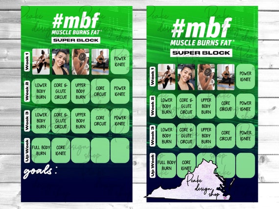 Muscle Burns Fat Super Block Mbf October Sweaty Selfie Workout Tracker Bodi Beachbody Fitness Social Media Template Monthly Calendar Etsy