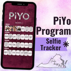 Rastreador de entrenamiento PiYO Sweaty Selfie • BODi, Beachbody, Fitness, Bienestar, Redes sociales, Plantilla de historias de Instagram, Calendario mensual