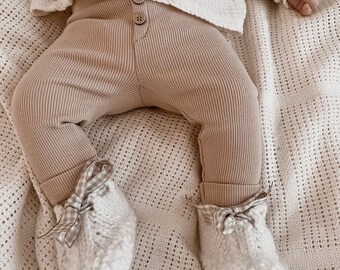 Classic Christening Stay-On Baby Bootie: Lovingly Hand Knitted White Baby Booty