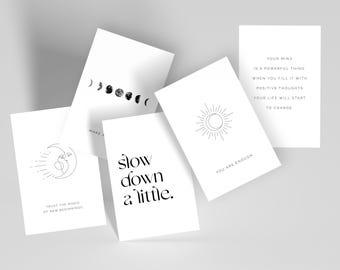 Self-Love Card Set (5 cards, DIN A6) | Printable Affirmation Cards | Mindfulness & Self-Love | Digital Download
