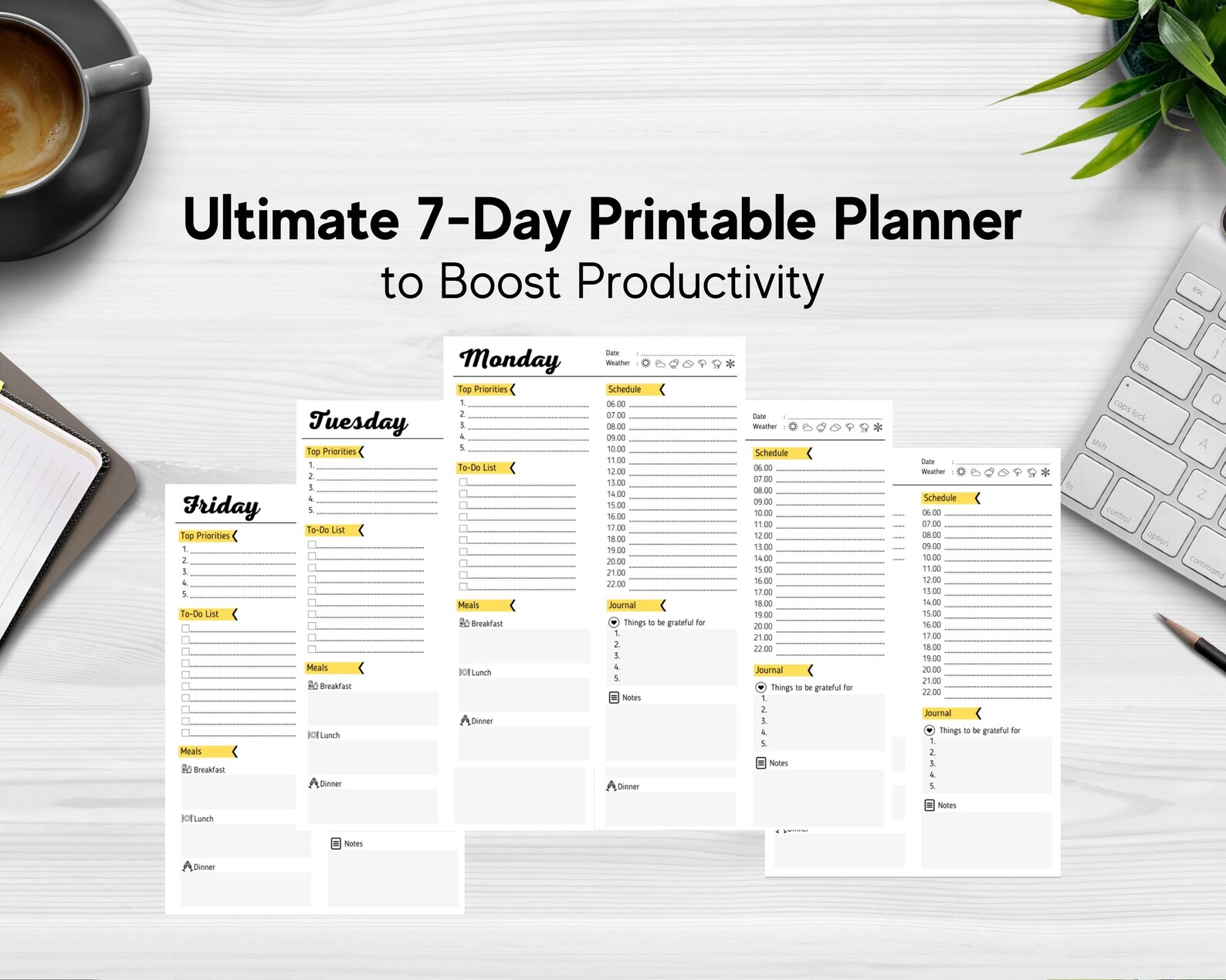Ultimate 7 Day Printable Planner Everyday Productive Planner | Etsy