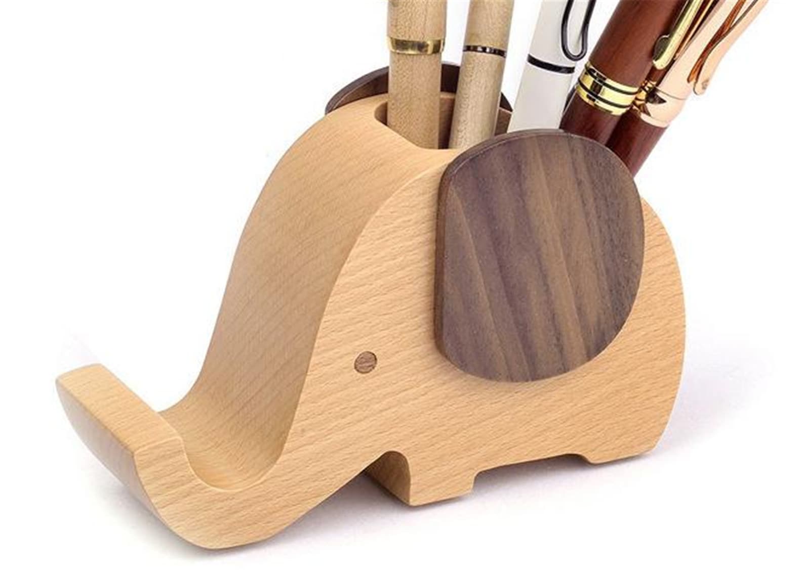 Elephant Pen Holder Wooden Mobile Phone Holder Multifunction Etsy