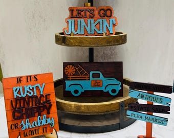 DIY Junking Tiered Tray Decor | Unfinished Maple Wood Kit