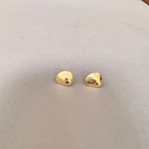 14K Solid Gold Clam Shell Stud Earrings. Favorite this item receive 20% off.