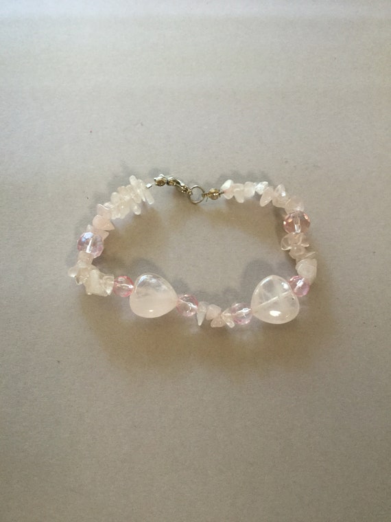 Rose Quartz Beaded Bracelet. Has Beautiful Delica… - image 1