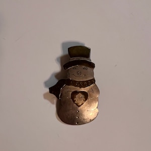 Vintage Snowman Brooch/Pin. Cute and Adorable all in One. A Nice Addition to Your Vintage Christmas.