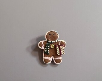 Vintage Christmas Ginger Bread Pin/Brooch. Adorable. A Fun Addition to Your Christmas. A Nice Gift.