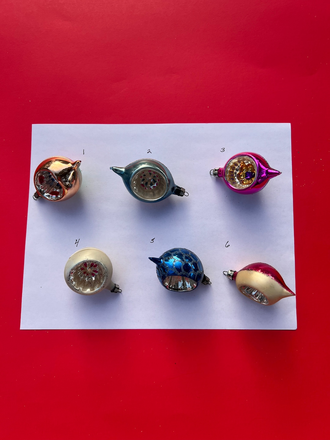 Vintage Small Glass Ornaments. A Fun Addition to Your Christmas Tree