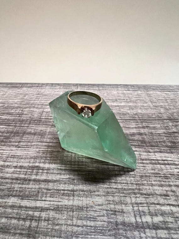 14K Solid Gold Solitaire Diamond Ring. Great addi… - image 1