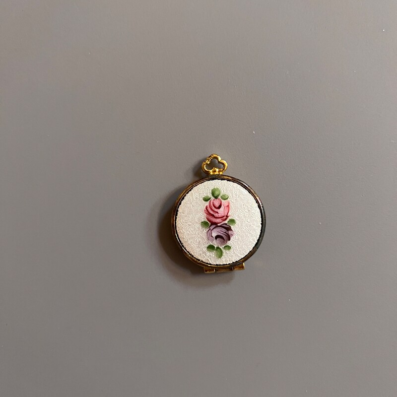 Cushion Enamel Locket in Pink main image 0