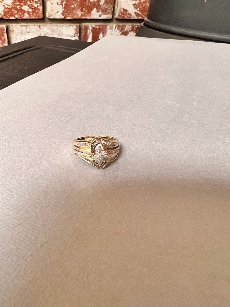 Vintage 10K Solid Gold Ring with Diamonds. Size 7. Favorite item receive 20%off. Enter code HAVEFUN. image 6