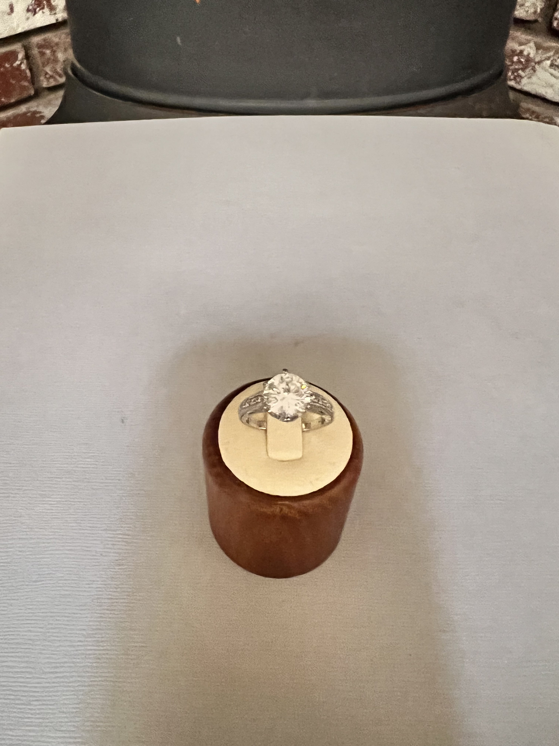 Vintage Sterling Silver 925 Ring With Large Clear Stone