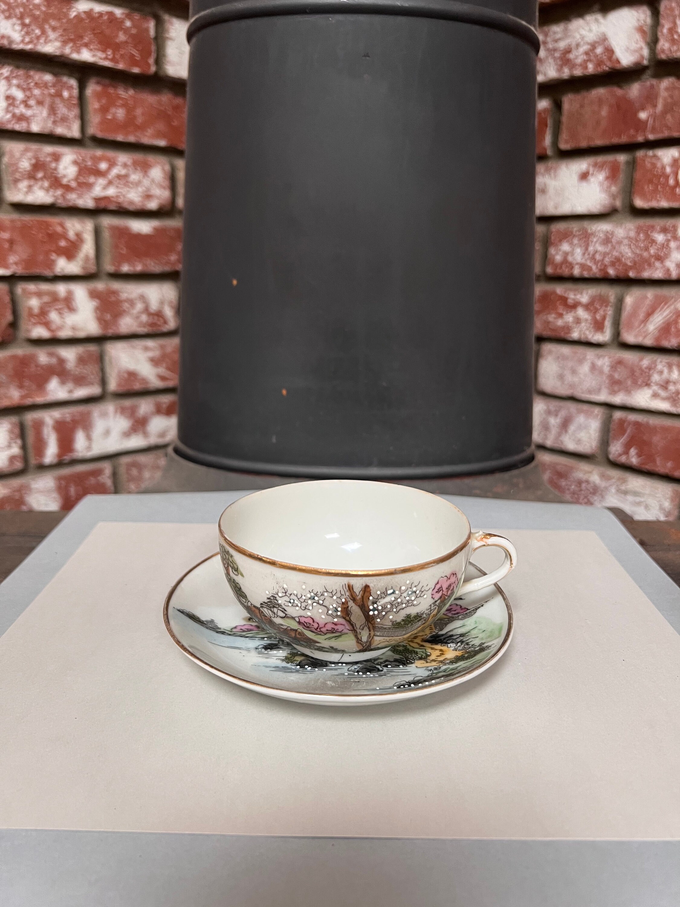 Vintage Asian Tea Cup and Saucer. Has Beautiful Designs With Etsy