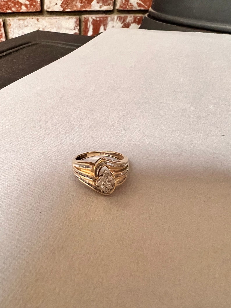 Vintage 10K Solid Gold Ring with Diamonds. Size 7. Favorite item receive 20%off. Enter code HAVEFUN. image 7