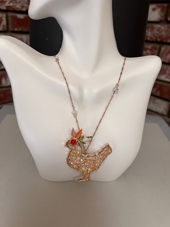 Vintage Chicken Necklace. Has a Beautiful Ornate … - image 1