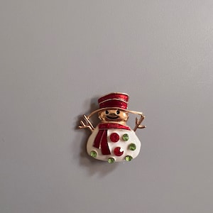 Vintage Snowman Brooch/Pin. Cute and Adorable. A Fun Addition to Your Christmas. A Nice Gift.