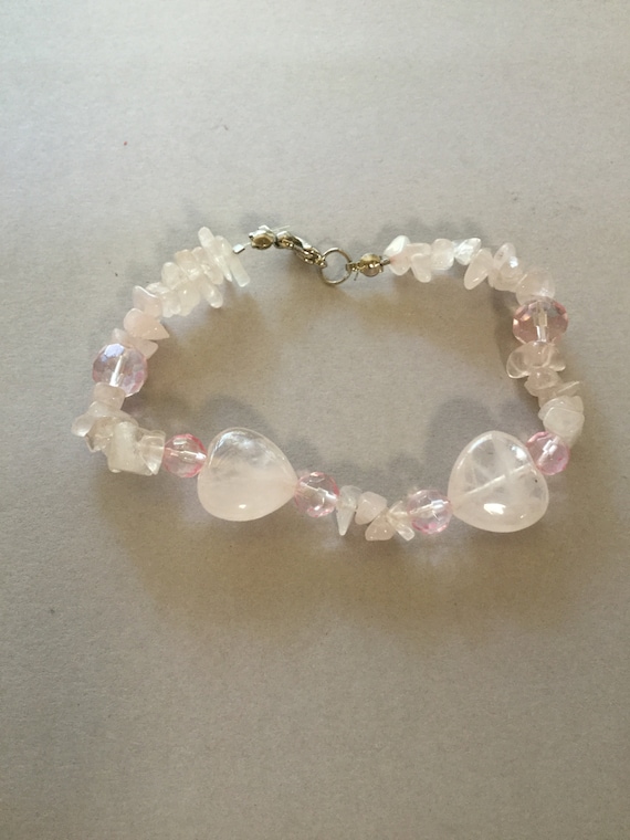 Rose Quartz Beaded Bracelet. Has Beautiful Delica… - image 2