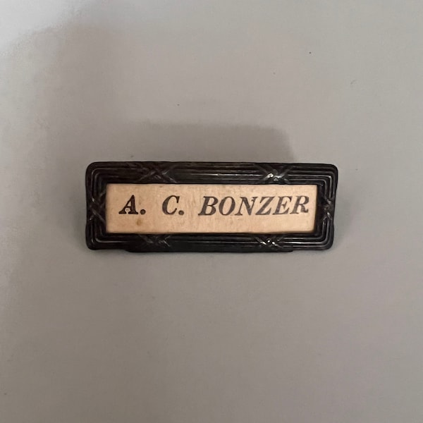 Vintage Name Tag Pin. Has Beautiful Designs. A Nice Gift.