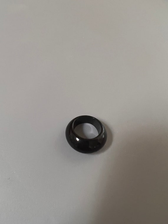 Vintage Plastic Black Ring. A Nice Addition to Your J… Gem