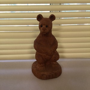 Vintage Hand Carved Wood  Bear. Great Detail and Workmanship. Cute and Adorable all in One. A Nice Gift to Someone Special.
