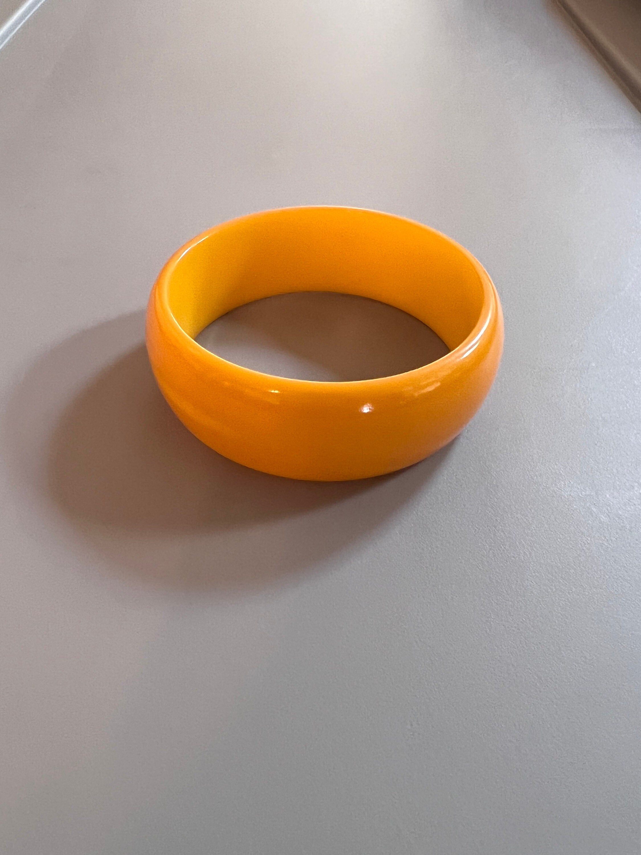 Vintage Bakelite Bangle Bracelet Carved Yellow/ Brown | eBay