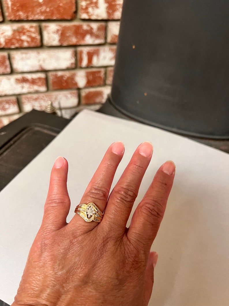 Vintage 10K Solid Gold Ring with Diamonds. Size 7. Favorite item receive 20%off. Enter code HAVEFUN. image 10