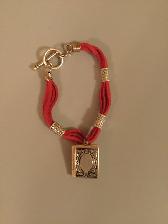 Silver Tone Book Locket Bracelet. Has a Beautiful… - image 1