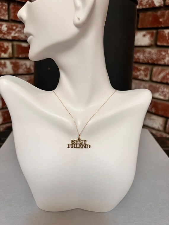 14K Solid Gold "Best Friend" Pendant. A Perfect Gi