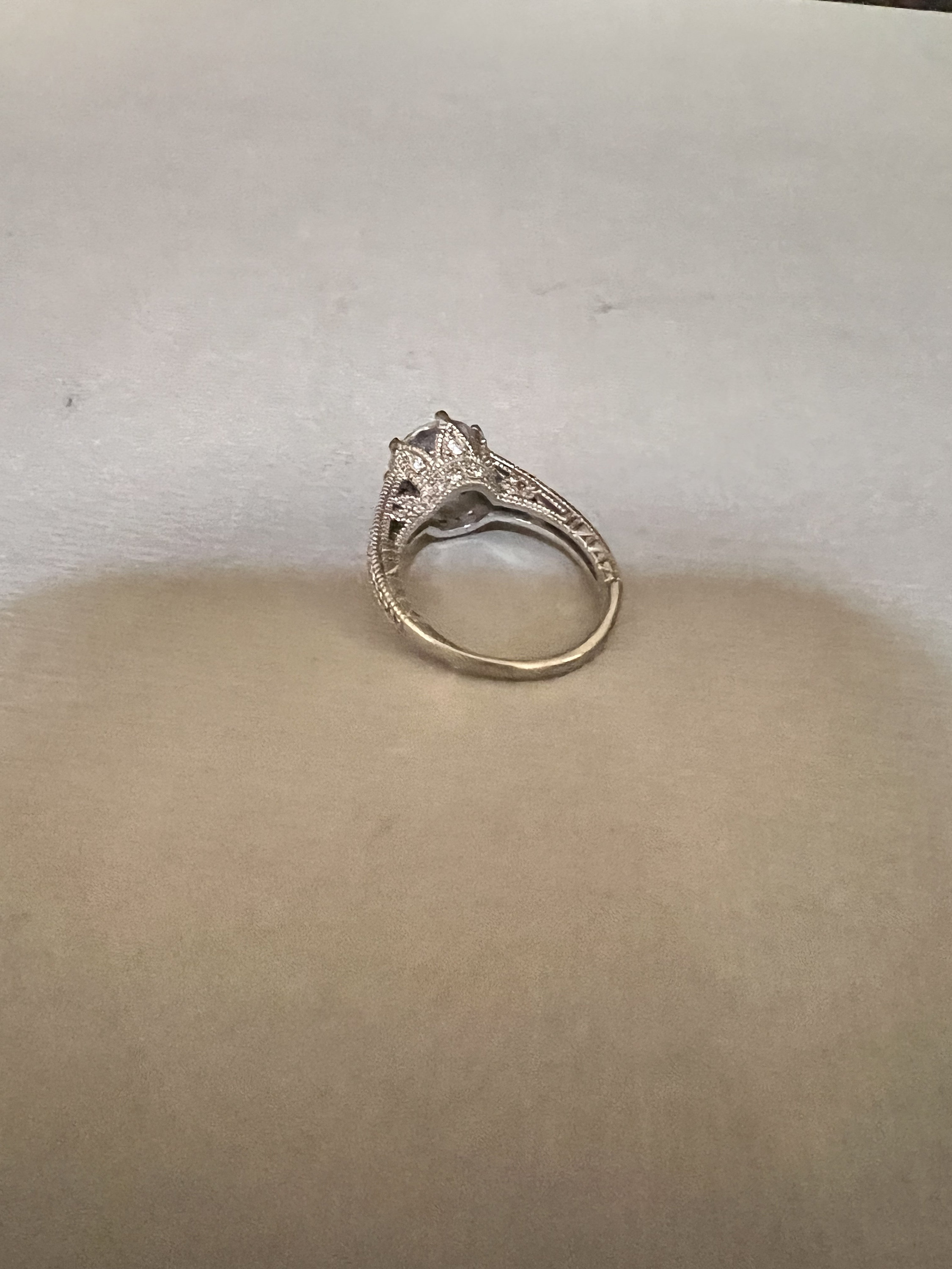 Vintage Sterling Silver 925 Ring With Large Clear Stone