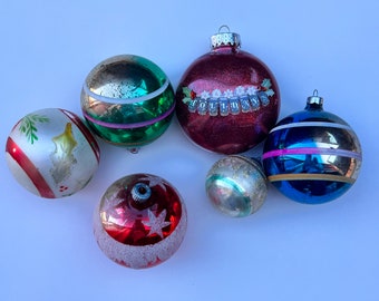 Vintage Glass Ball Ornaments. A Fun Addition to Your Christmas Tree and Decor. Sold Separately.