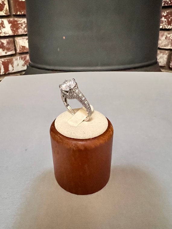 Vintage Sterling Silver 925 Ring With Large Clear Stone. Unsure  