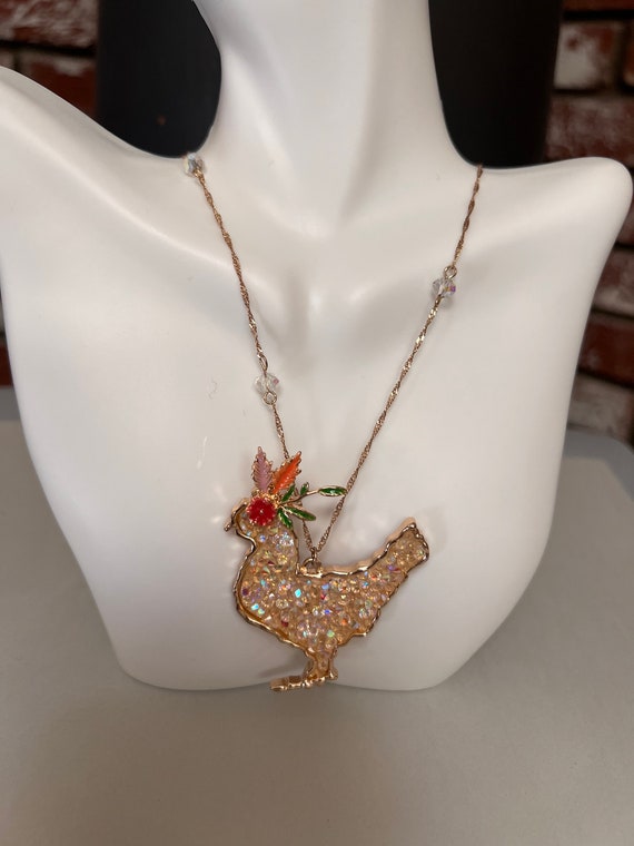 Vintage Chicken Necklace. Has a Beautiful Ornate … - image 2