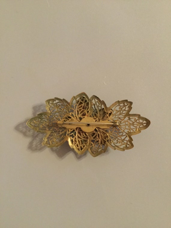 Vintage Brooch. Has a Beautiful Stone and Filigre… - image 3