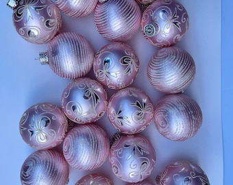 Beautiful Pink Glass Ball Ornaments. Great Addition to Your Christmas Tree and Decor. A Nice Gift. Sold Separately.