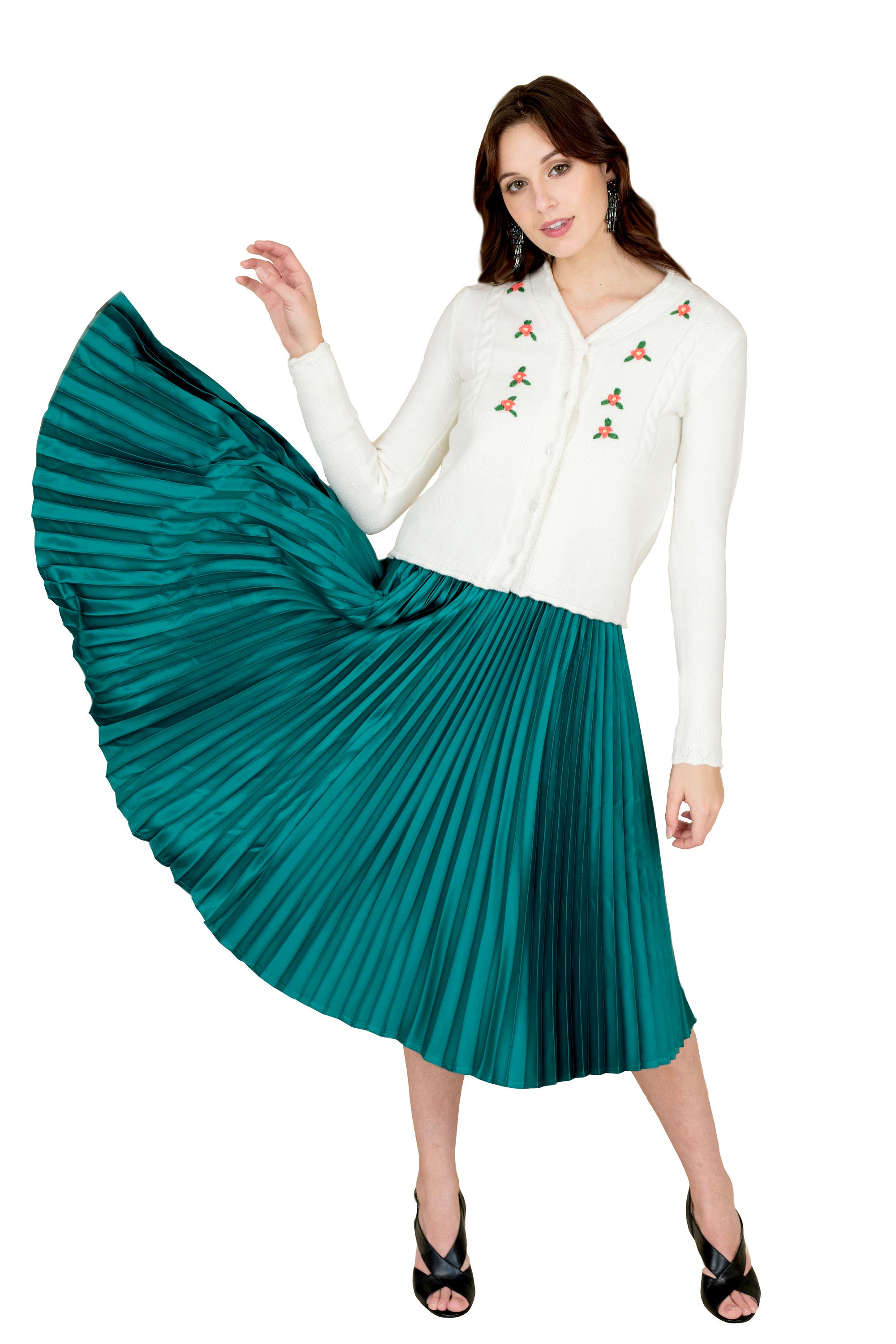 Jupe plissee vert emeraude cheap