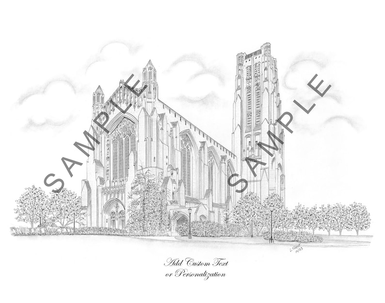 University of Chicago Art Print Etsy