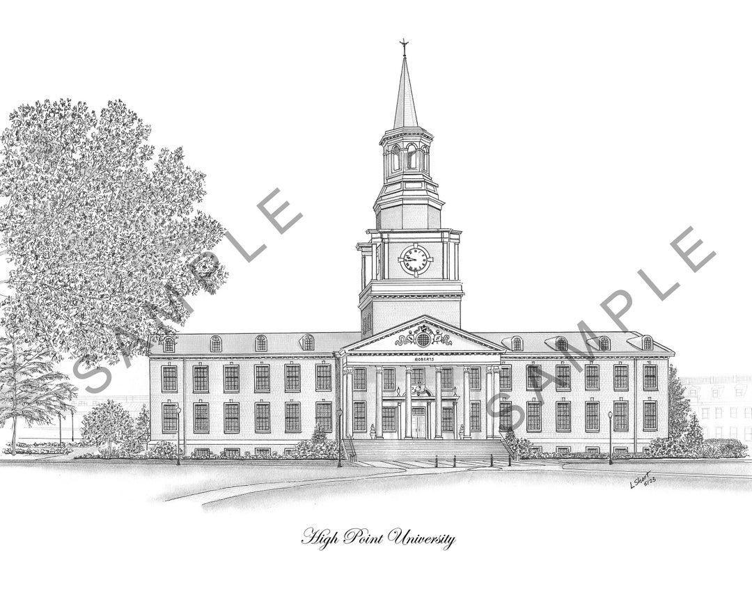 High Point Drawing High - Point - University Art Print - Etsy