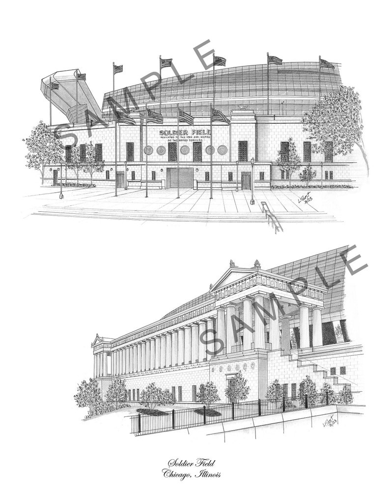 Soldier Field Art Print Etsy
