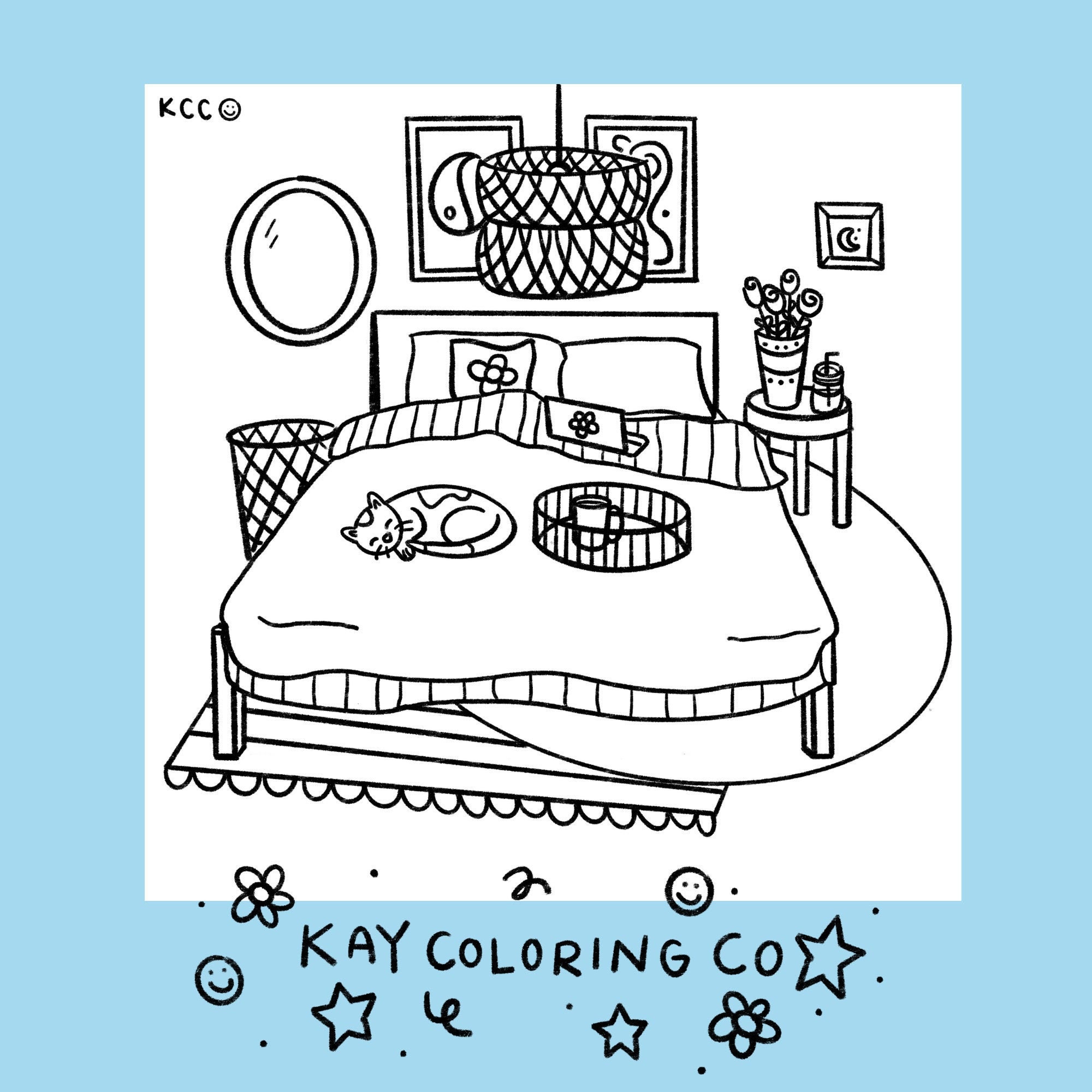 Bedroom Vibes Set Coloring Pages Download Printable Etsy UK