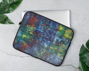 Abstract Stylish Laptop Sleeve - Padded Zipper Binding Laptop Sleeve - Classic Design Laptop Sleeve - Lightweight & Water Resistant Sleeve