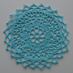 BLUE Crochet Doily/ BLUE Crochet Coaster/Small BLUE Doily/ Lace Doily/ Vintage Doily/Crochet Doily/Small Doily/ Doily 11cm(4.3 inches)