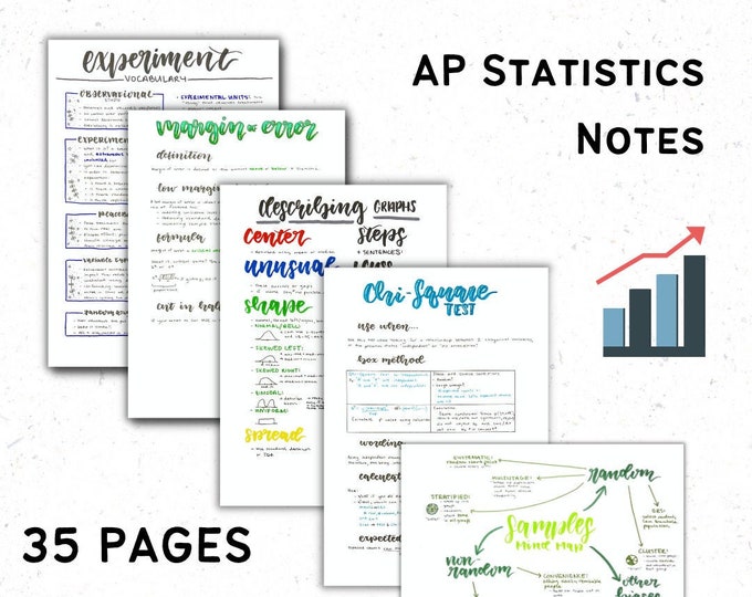 AP Statistics Notes 35 Pages - Etsy