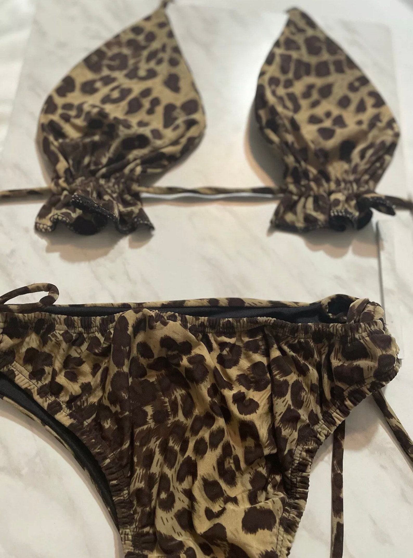 Animal Print Bikini One Size Handmade Sexy Lined Double | Etsy