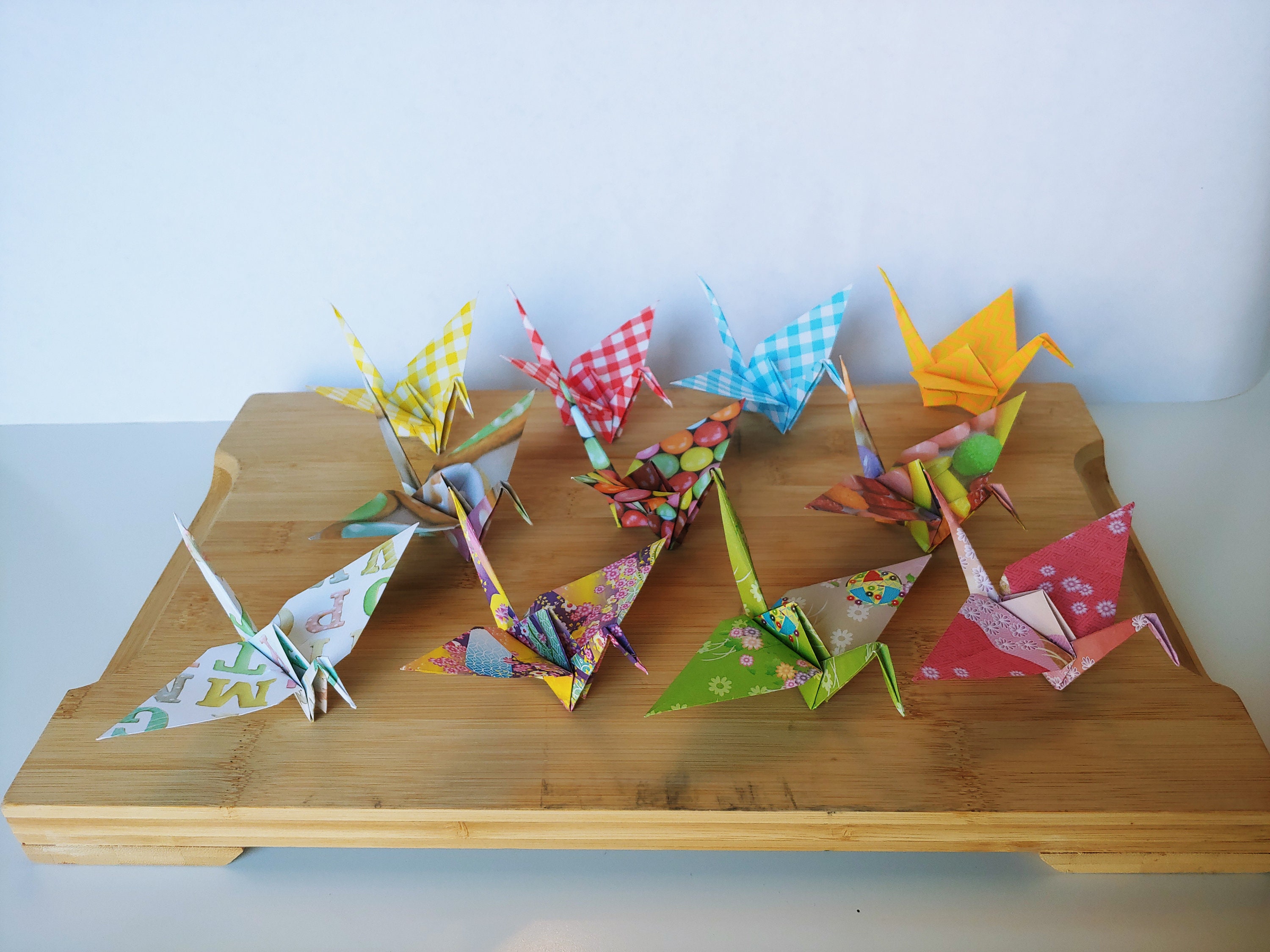 10 Large Multi Design Origami Paper Cranes - Etsy UK