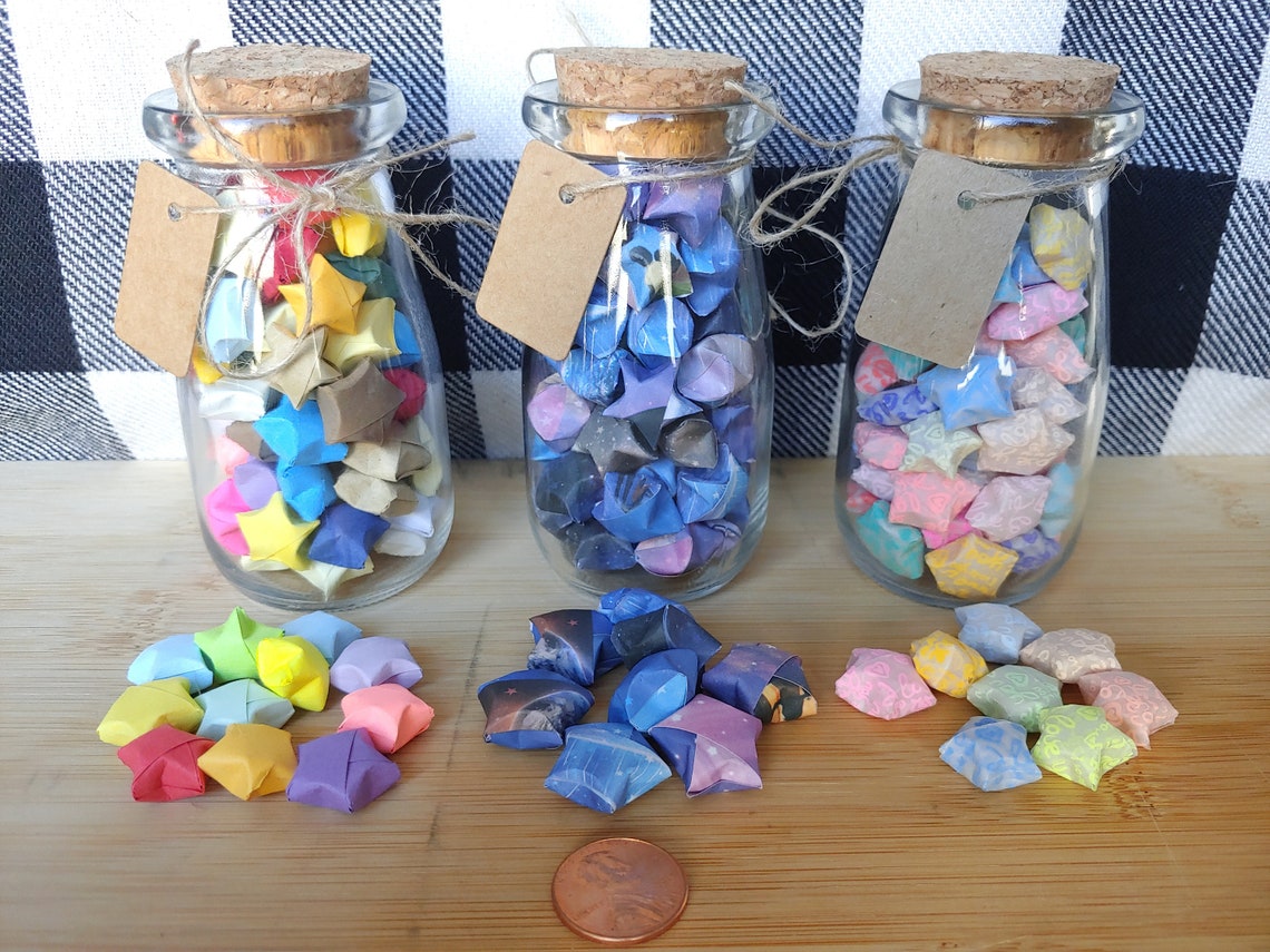 Bottle of Origami Stars Etsy