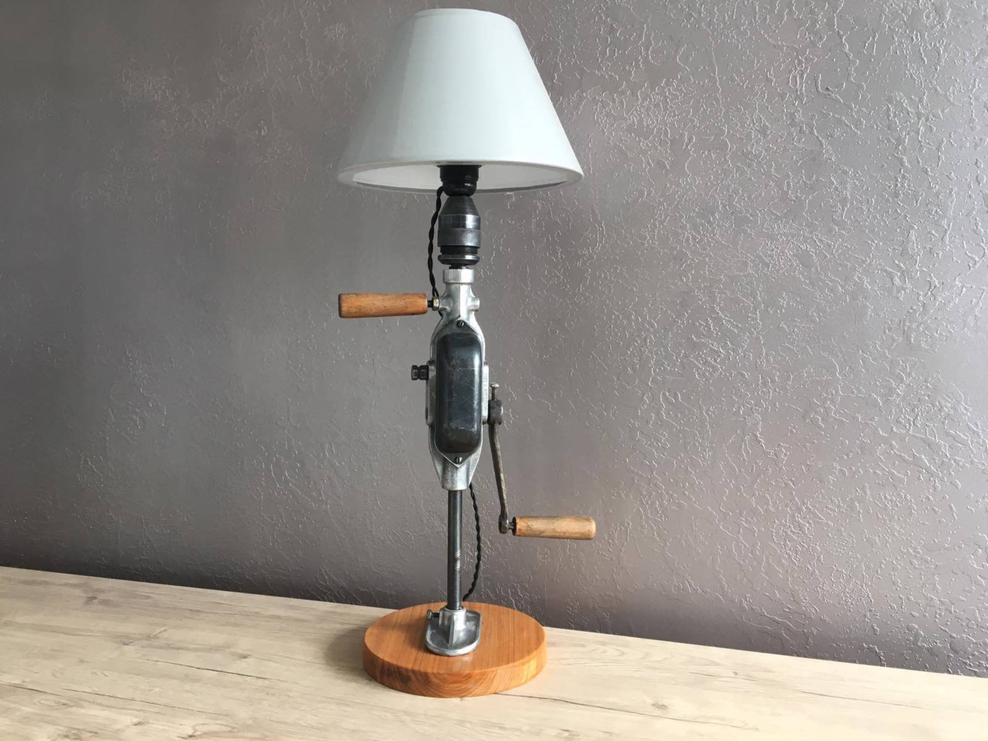 Vintage hand drill lamp Etsy