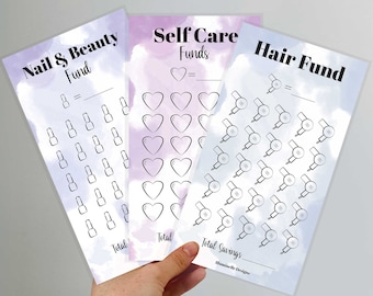 Self-Care Funds Tracker: Hair, Nail & Beauty Savings Card, Budget Binder Insert