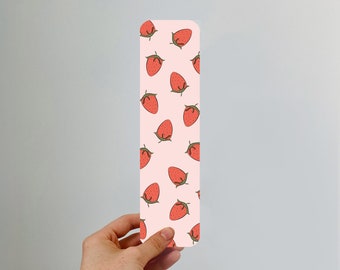 Strawberry Bookmark - Perfect for book lovers - Minimalist, Style, Chic, pattern, Feelin' Fruity Bookmarks, Fruit Bookmark, strawbs & cream